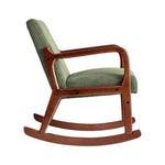Artiss Rocking Armchair Nursing Chair Corduroy Green - Furniture > Bar Stools & Chairs > Arm Chairs & Recliners