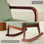 Artiss Rocking Armchair Nursing Chair Corduroy Green - Furniture > Bar Stools & Chairs > Arm Chairs & Recliners