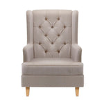 Artiss Rocking Chair Armchair Linen Fabric Beige Gaia - Furniture > Bar Stools & Chairs > Arm Chairs & Recliners