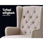 Artiss Rocking Chair Armchair Linen Fabric Beige Gaia - Furniture > Bar Stools & Chairs > Arm Chairs & Recliners