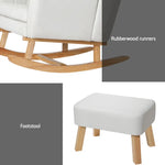 Artiss Rocking Chair Armchair Linen Fabric Beige Jonah - Furniture > Bar Stools & Chairs > Arm Chairs & Recliners
