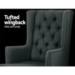 Artiss Rocking Chair Armchair Linen Fabric Charcoal Gaia - Furniture > Living Room