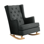 Artiss Rocking Chair Armchair Linen Fabric Charcoal Gaia - Furniture > Living Room