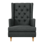 Artiss Rocking Chair Armchair Linen Fabric Charcoal Gaia - Furniture > Living Room