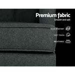 Artiss Rocking Chair Armchair Linen Fabric Charcoal Gaia - Furniture > Living Room