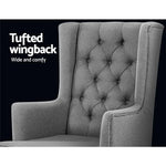 Artiss Rocking Chair Armchair Linen Fabric Grey Gaia - Furniture > Bar Stools & Chairs > Arm Chairs & Recliners