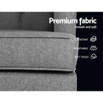 Artiss Rocking Chair Armchair Linen Fabric Grey Gaia - Furniture > Bar Stools & Chairs > Arm Chairs & Recliners