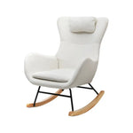 Artiss Rocking Chair Armchair Pillow Boucle White - Furniture > Bar Stools & Chairs > Arm Chairs & Recliners