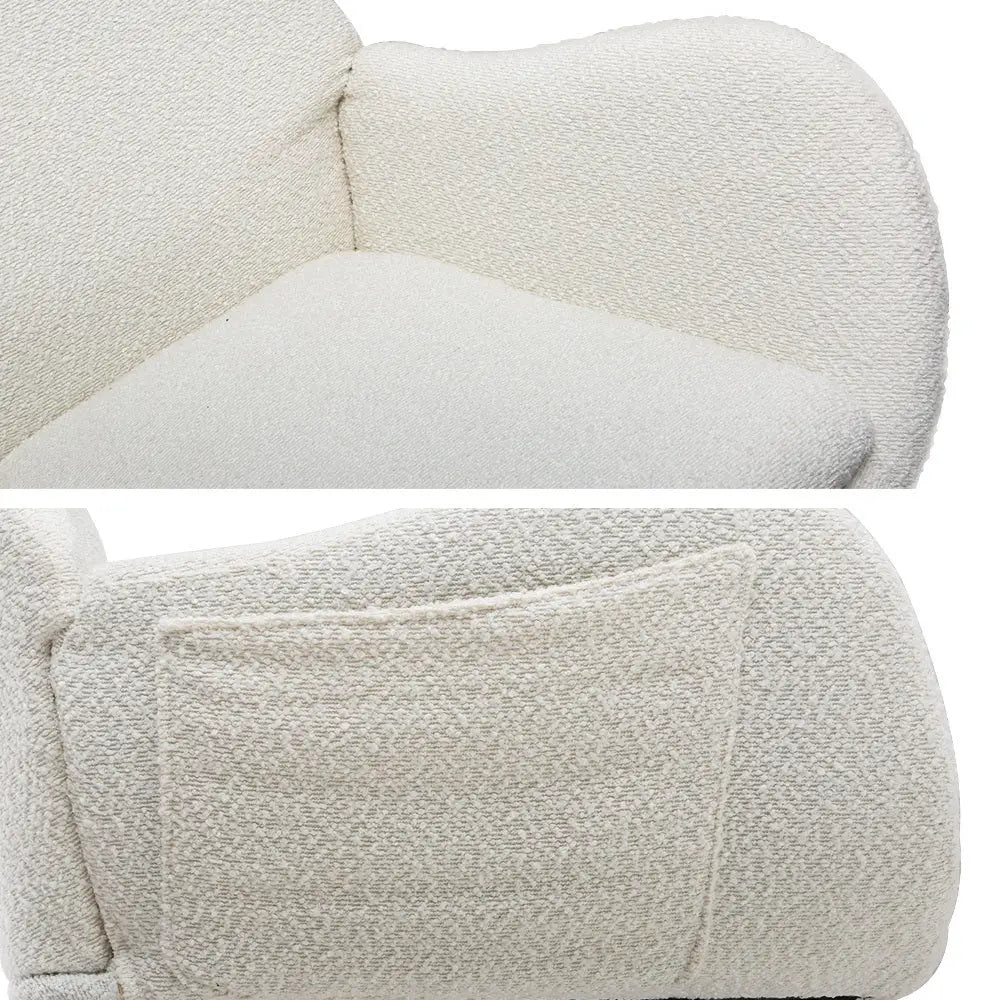 Artiss Rocking Chair Armchair Pillow Boucle White - Furniture > Bar Stools & Chairs > Arm Chairs & Recliners