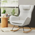 Artiss Rocking Chair Armchair Pillow Boucle White - Furniture > Bar Stools & Chairs > Arm Chairs & Recliners