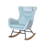 Artiss Rocking Chair Velvet Armchair Feeding Chair Blue - Furniture > Bar Stools & Chairs