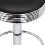Artiss Set of 2 Backless PU Leather Bar Stools - Black and Chrome - Furniture > Bar Stools & Chairs