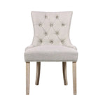 Artiss Set of 2 Dining Chair Beige CAYES French Provincial Chairs Wooden Fabric Retro Cafe - Furniture > Dining