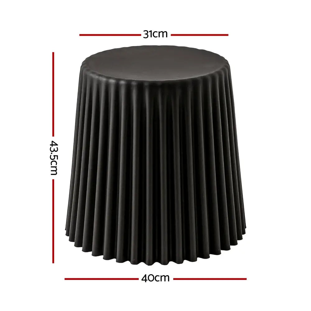 Artiss Set of 4 Cupcake Bar Stools Stackable Foot Stools Black - Furniture > Bar Stools & Chairs > Table & Bar Stools