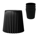 Artiss Set of 4 Cupcake Bar Stools Stackable Foot Stools Black - Furniture > Bar Stools & Chairs > Table & Bar Stools