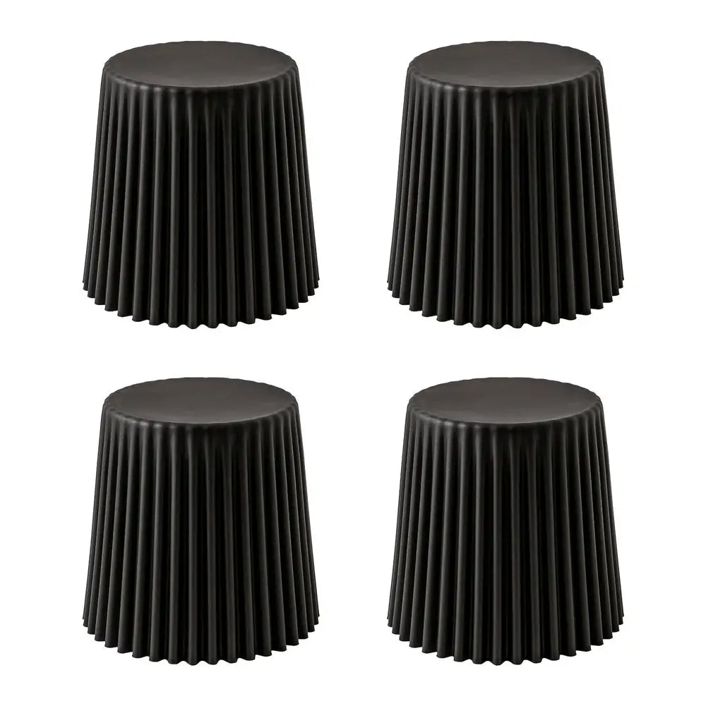 Artiss Set of 4 Cupcake Bar Stools Stackable Foot Stools Black - Furniture > Bar Stools & Chairs > Table & Bar Stools