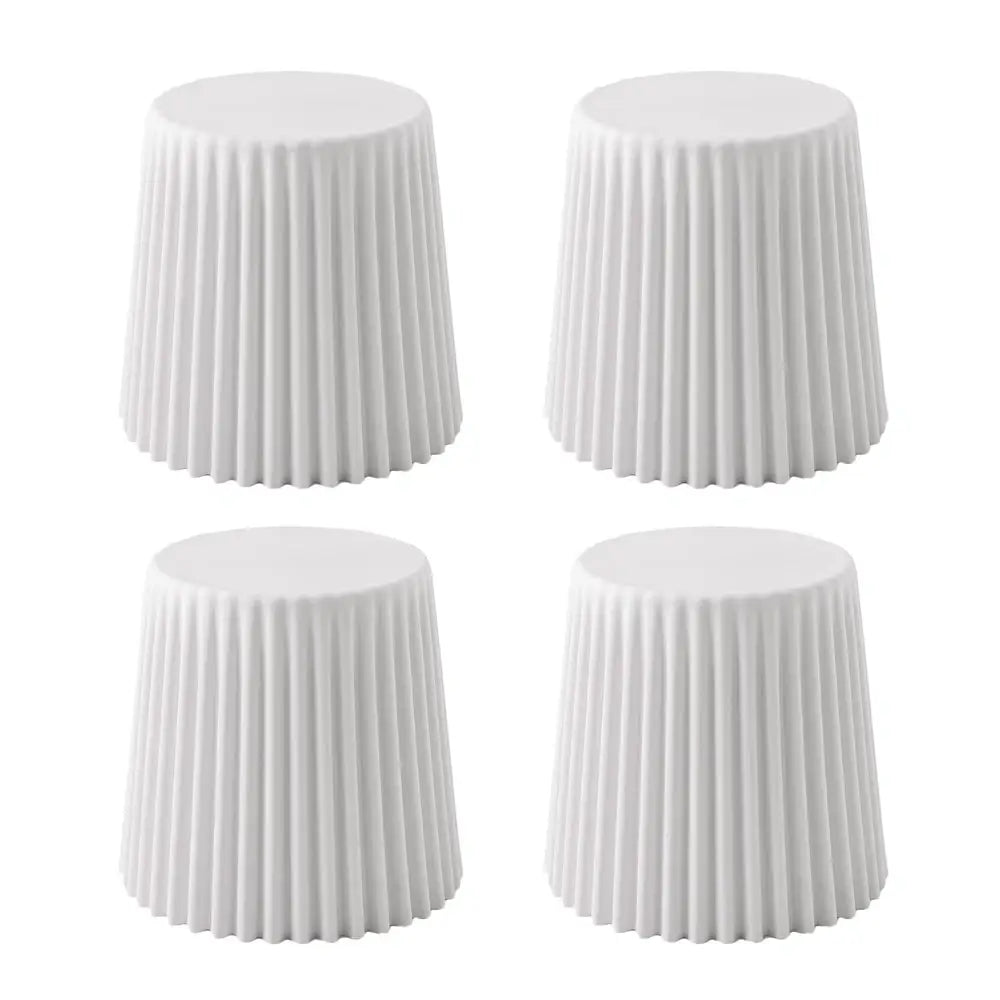 Artiss Set of 4 Cupcake Bar Stools Stackable Foot Stool White - Furniture > Bar Stools & Chairs > Table & Bar Stools