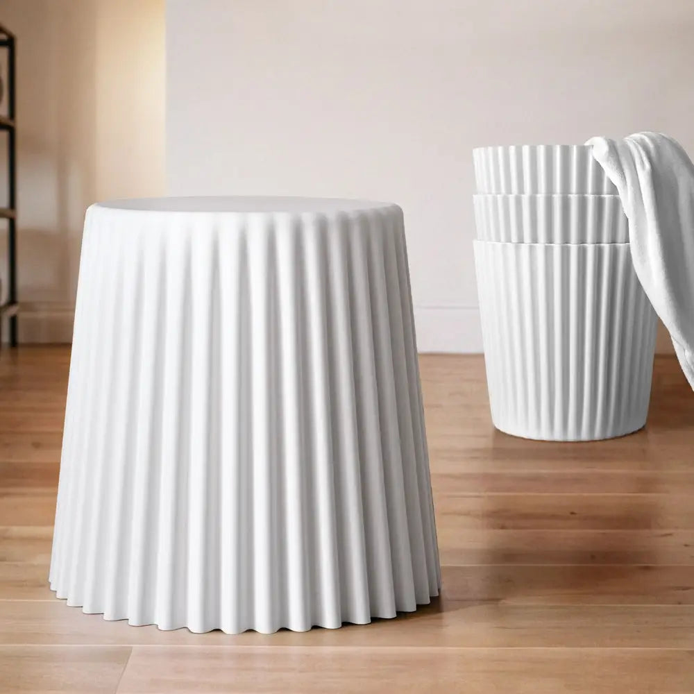 Artiss Set of 4 Cupcake Bar Stools Stackable Foot Stool White - Furniture > Bar Stools & Chairs > Table & Bar Stools
