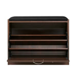Artiss Shoe Bench Shoe Cabinet 15 Pairs Walnut Kyla - Furniture > Living Room