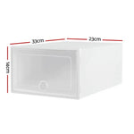 Artiss Shoe Box Set of 12 Storage Case Stackable Plastic Shoe Cabinet Cube White - Furniture > Bedroom