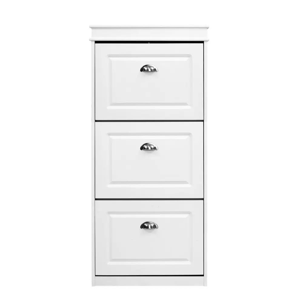 Artiss Shoe Cabinet 18 Pairs 3-tier White Sena - Furniture > Living Room