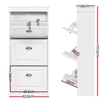 Artiss Shoe Cabinet 18 Pairs 3-tier White Sena - Furniture > Living Room