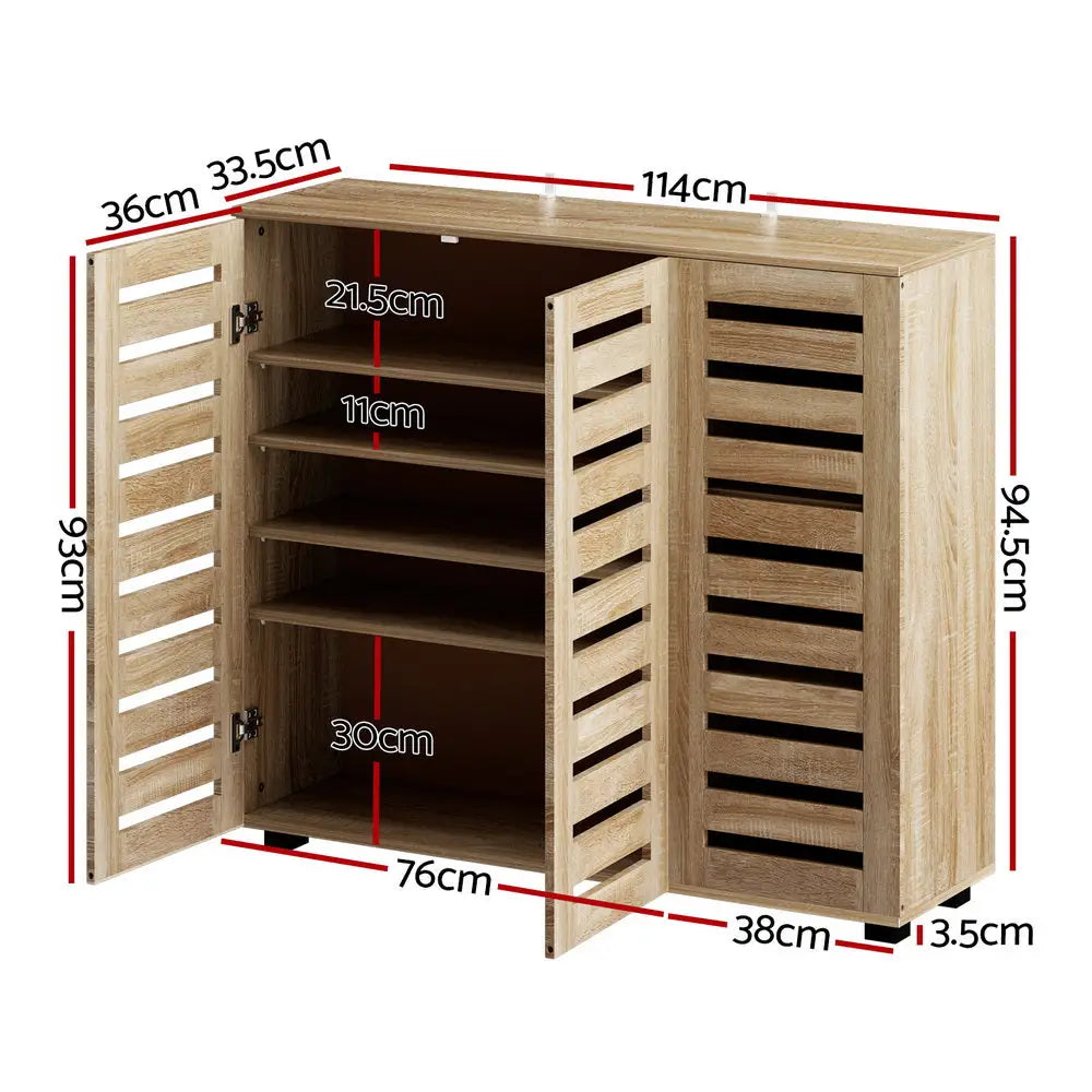 Artiss Shoe Cabinet 30 Pairs Adjustable Shelf - Home & Garden > Storage