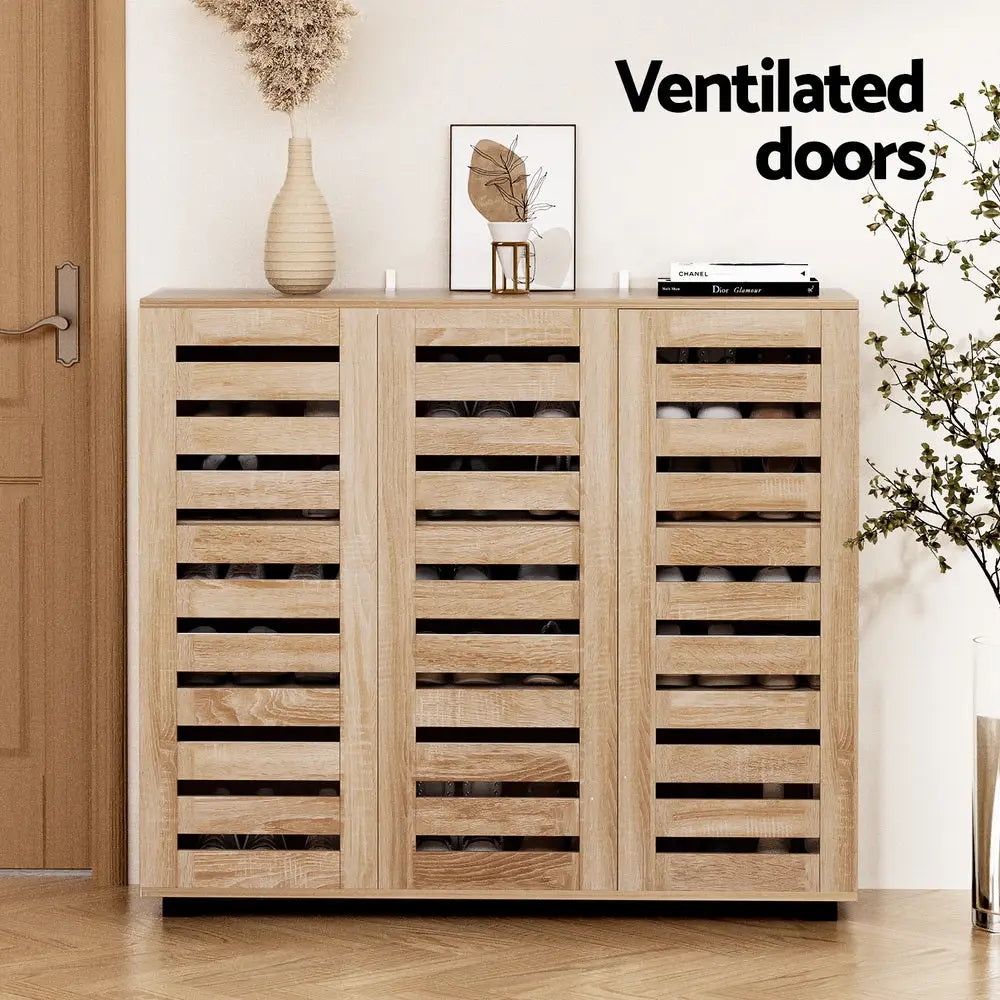 Artiss Shoe Cabinet 30 Pairs Adjustable Shelf - Home & Garden > Storage