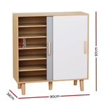 Artiss Shoe Cabinet 30 Pairs Sliding Doors - Home & Garden > Storage > Clothing & Wardrobe Storage