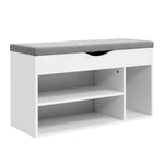 Artiss Shoe Cabinet Bench Shoes Organiser Storage Rack Shelf White Cupboard Box - Furniture > Living Room