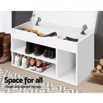 Artiss Shoe Cabinet Bench Shoes Organiser Storage Rack Shelf White Cupboard Box - Furniture > Living Room