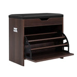 Artiss Shoe Cabinet Bench Shoes Organiser Storage Rack Wooden Cupboard 15 Pairs - Furniture > Living Room