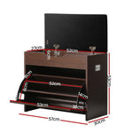 Artiss Shoe Cabinet Bench Shoes Organiser Storage Rack Wooden Cupboard 15 Pairs - Furniture > Living Room