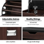 Artiss Shoe Cabinet Bench Shoes Organiser Storage Rack Wooden Cupboard 15 Pairs - Furniture > Living Room