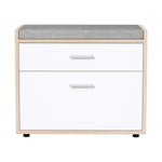Artiss Shoe Cabinet Bench Shoes Storage Organiser Rack Fabric Seat Wooden Cupboard Up to 8 pairs - Furniture > Living