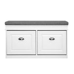 Artiss Shoe Cabinet Bench Shoes Storage Rack Organiser Drawer White Shelf 12 Pairs Box - Furniture > Living Room
