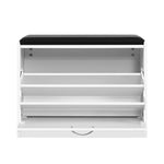 Artiss Shoe Cabinet Bench Shoes Storage Rack Organiser Drawer White 15 Pairs - Furniture > Living Room
