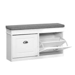 Artiss Shoe Cabinet Bench Shoes Storage Rack Organiser Drawer White Shelf 12 Pairs Box - Furniture > Living Room