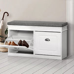 Artiss Shoe Cabinet Bench Shoes Storage Rack Organiser Drawer White Shelf 12 Pairs Box - Furniture > Living Room