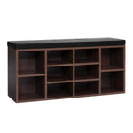 Artiss Shoe Cabinet Bench Shoes Storage Rack Organiser Shelf Cupboard Box Walnut - Furniture > Living Room