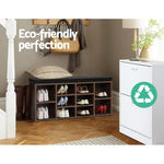 Artiss Shoe Cabinet Bench Shoes Storage Rack Organiser Shelf Cupboard Box Walnut - Furniture > Living Room