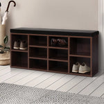 Artiss Shoe Cabinet Bench Shoes Storage Rack Organiser Shelf Cupboard Box Walnut - Furniture > Living Room