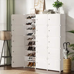 Artiss Shoe Cabinet DIY Shoe Box White Cube Portable Organiser Storage Stand - Home & Garden > Storage