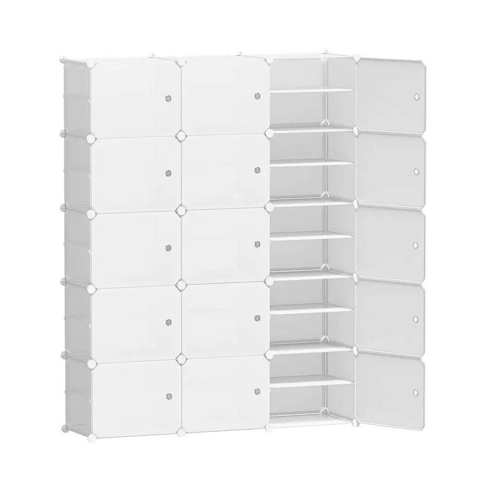 Artiss Shoe Cabinet DIY Shoe Box White Cube Portable Organiser Storage Stand - Home & Garden > Storage
