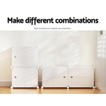 Artiss Shoe Cabinet DIY Shoe Box White Storage Cube Portable Organiser Stand - Home & Garden > Storage