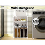Artiss Shoe Cabinet DIY Shoe Box White Storage Cube Portable Organiser Stand - Home & Garden > Storage
