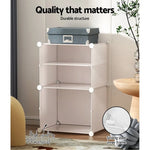 Artiss Shoe Cabinet DIY Shoe Box White Storage Cube Portable Organiser Stand - Home & Garden > Storage