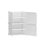 Artiss Shoe Cabinet DIY Shoe Box White Storage Cube Portable Organiser Stand - Home & Garden > Storage