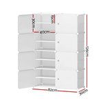 Artiss Shoe Cabinet DIY Storage Cube Shoe Box White Portable Organiser Stand - Home & Garden > Storage