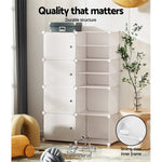 Artiss Shoe Cabinet DIY Storage Cube Shoe Box White Portable Organiser Stand - Home & Garden > Storage